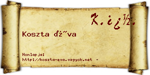 Koszta Éva névjegykártya